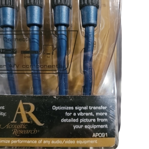NEW AR Acoustic Research Audio Video Cables 6 ft. w Gold Plated RCA Connectors - Picture 5 of 7